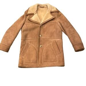 Vintage Lakeland Men's Suede Shearling Lamb Jacket Size 40